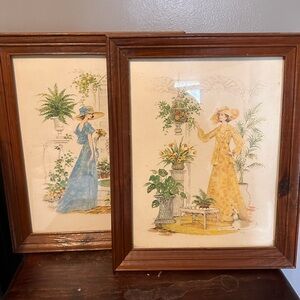 Vintage Framed Art Prints with Elegant Ladies